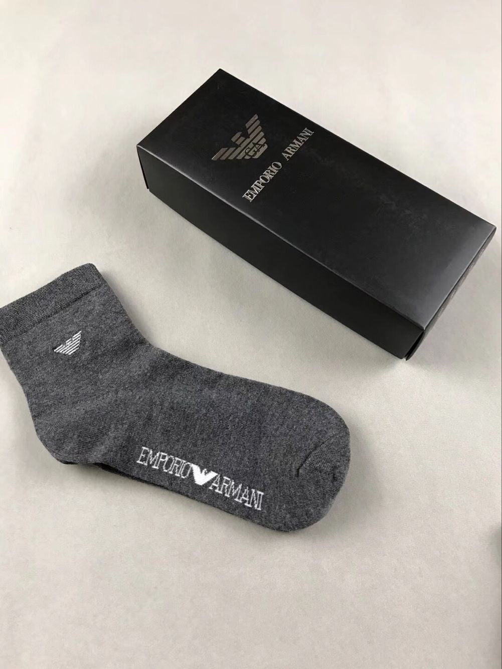 Armani Wordmark Low-Cut Socks, Box of 5 Pairs, gallery image 9