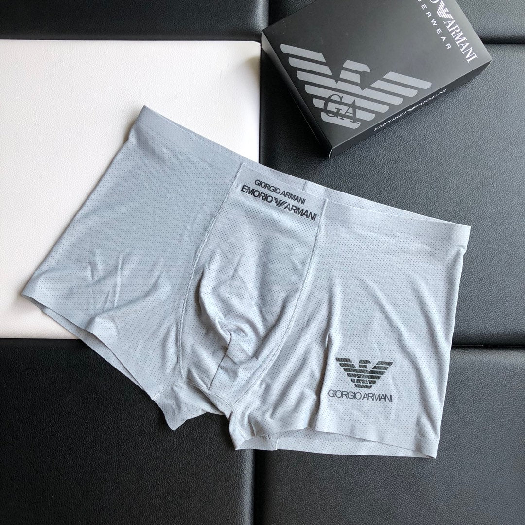 Emporio Armani Light Grey Lilac Dark Waist Boxer Briefs, image 9