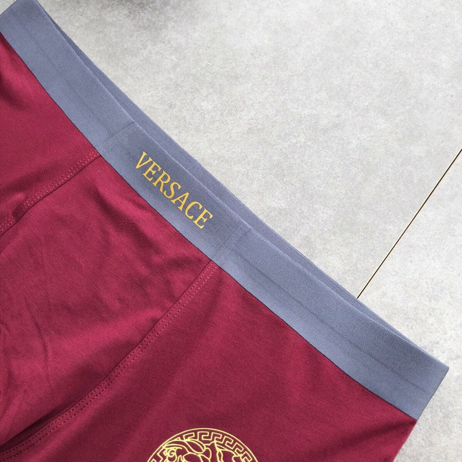 Versace Burgundy Blue Small Round Emblems Boxer Briefs, image 8