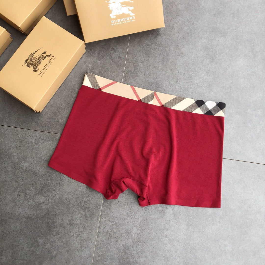 Burberry Navy Grey Red Diagonal Check Waist Boxer Briefs, image 9