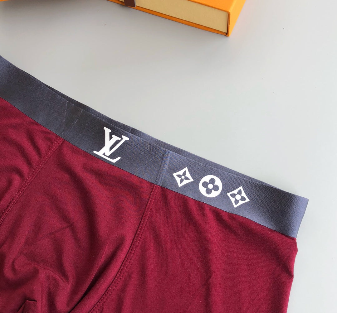 Louis Vuitton Burgundy Grey Navy Geometric Waist Boxer Briefs, image 8