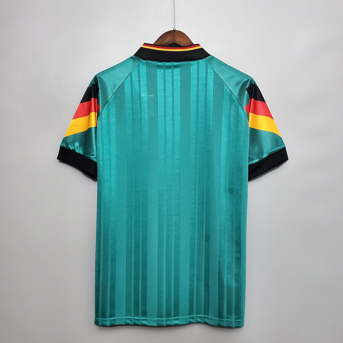 Germany 1992 Away Retro Jersey – Euro 92 Adidas Equipment Green Shadow Stripe German Flag Sleeve Kit