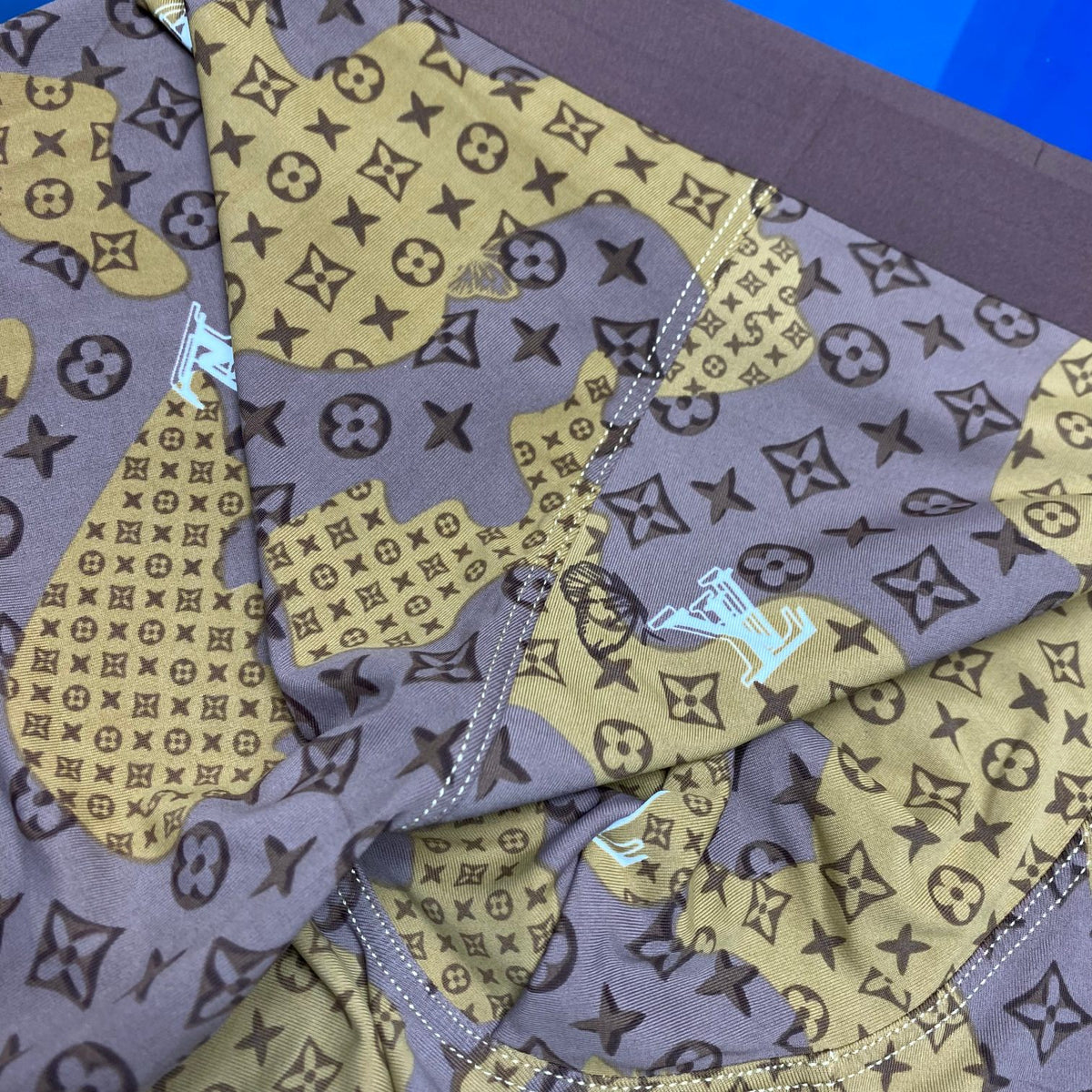 Louis Vuitton Blue Grey Dense Small Figures Boxer Briefs, image 9