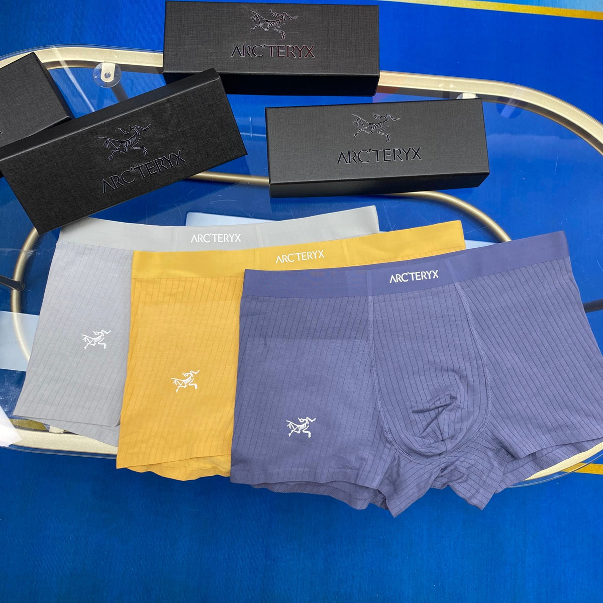 Arc'teryx Grey Blue Yellow White Waist Boxer Briefs, image 9