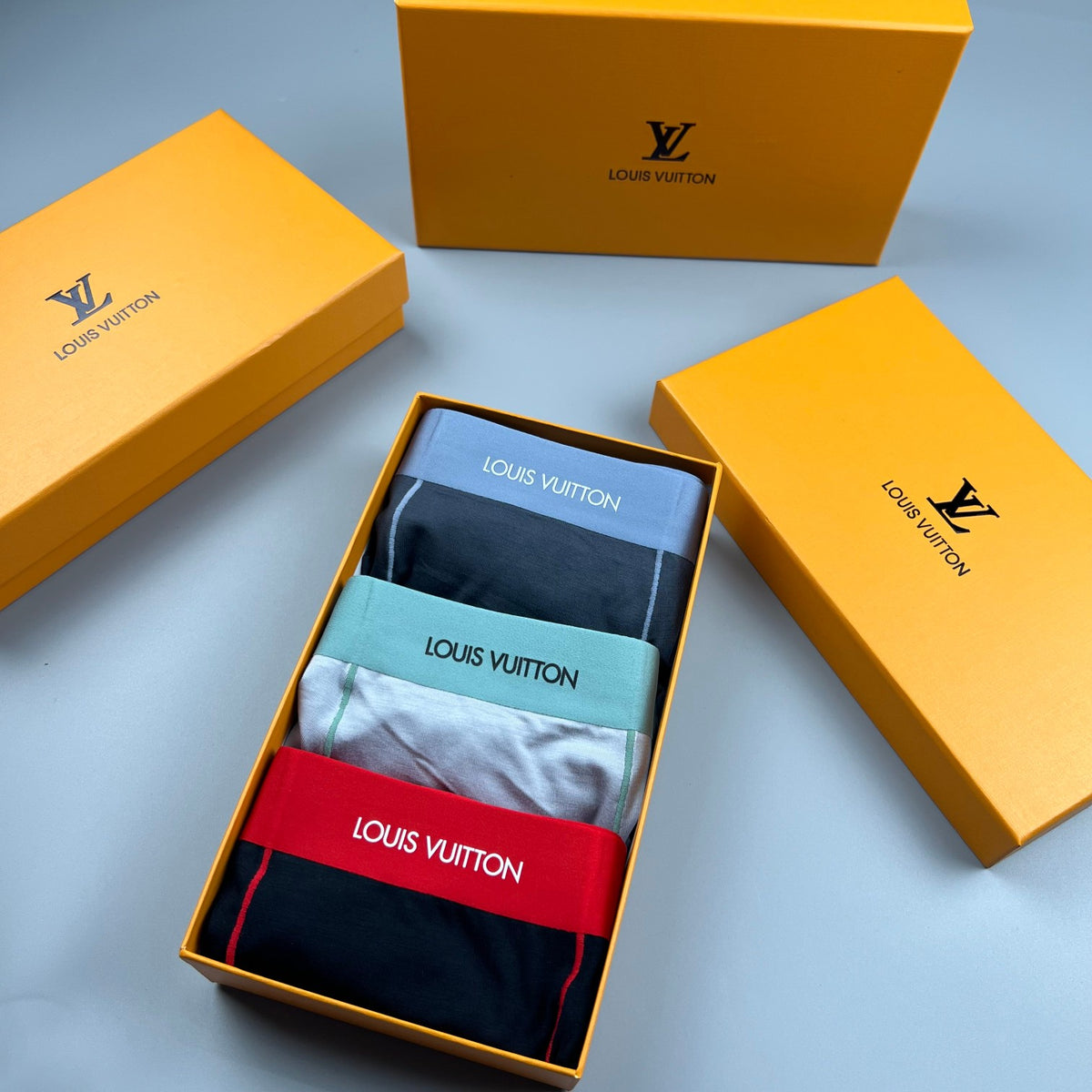 Louis Vuitton Navy Red Contrast Front Seam Boxer Briefs, image 9