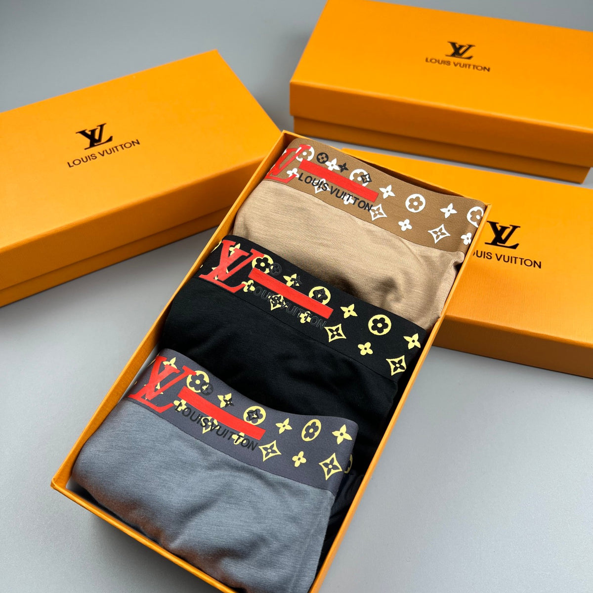 Louis Vuitton Black Multicolour Repeated Waist Pattern Boxer Briefs, image 9