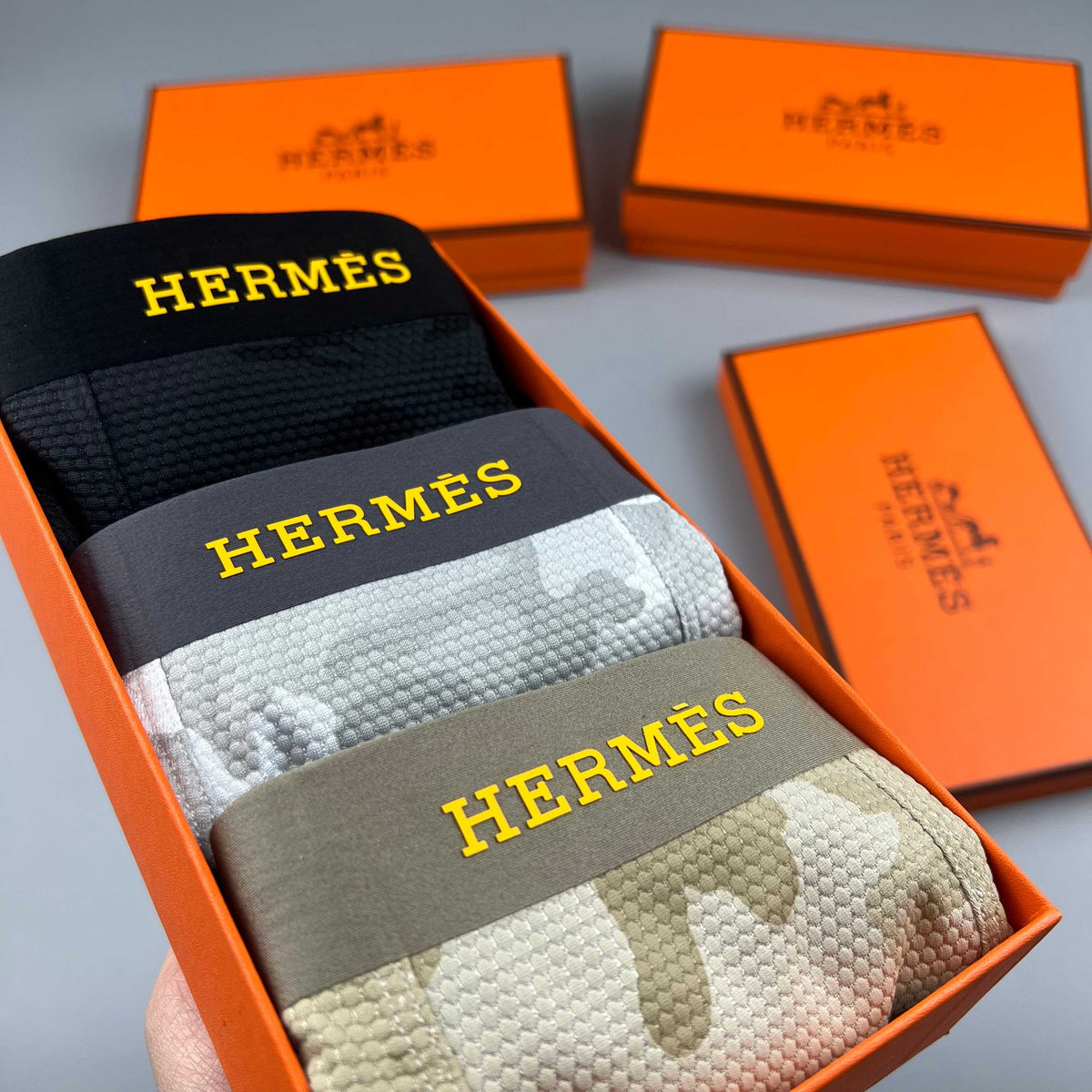 Hermès Beige Camouflage Small Motif Boxer Briefs, image 9