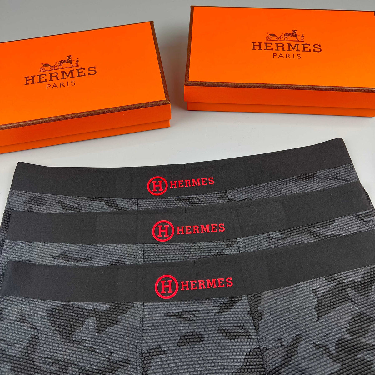 Hermès Black Tonal Camouflage Boxer Briefs, image 6