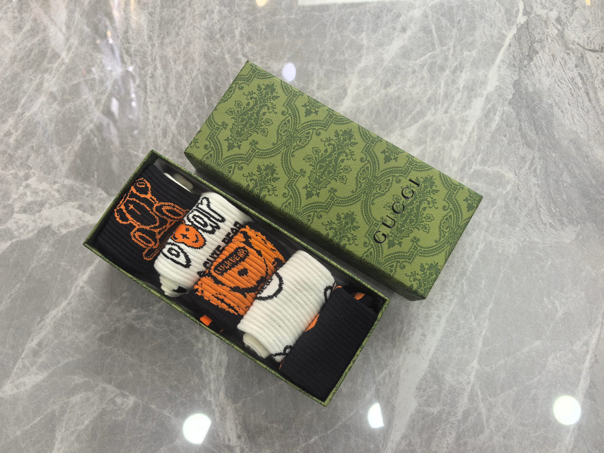 Gucci Earthy Graphic Stripe Crew Crew Socks, image 6