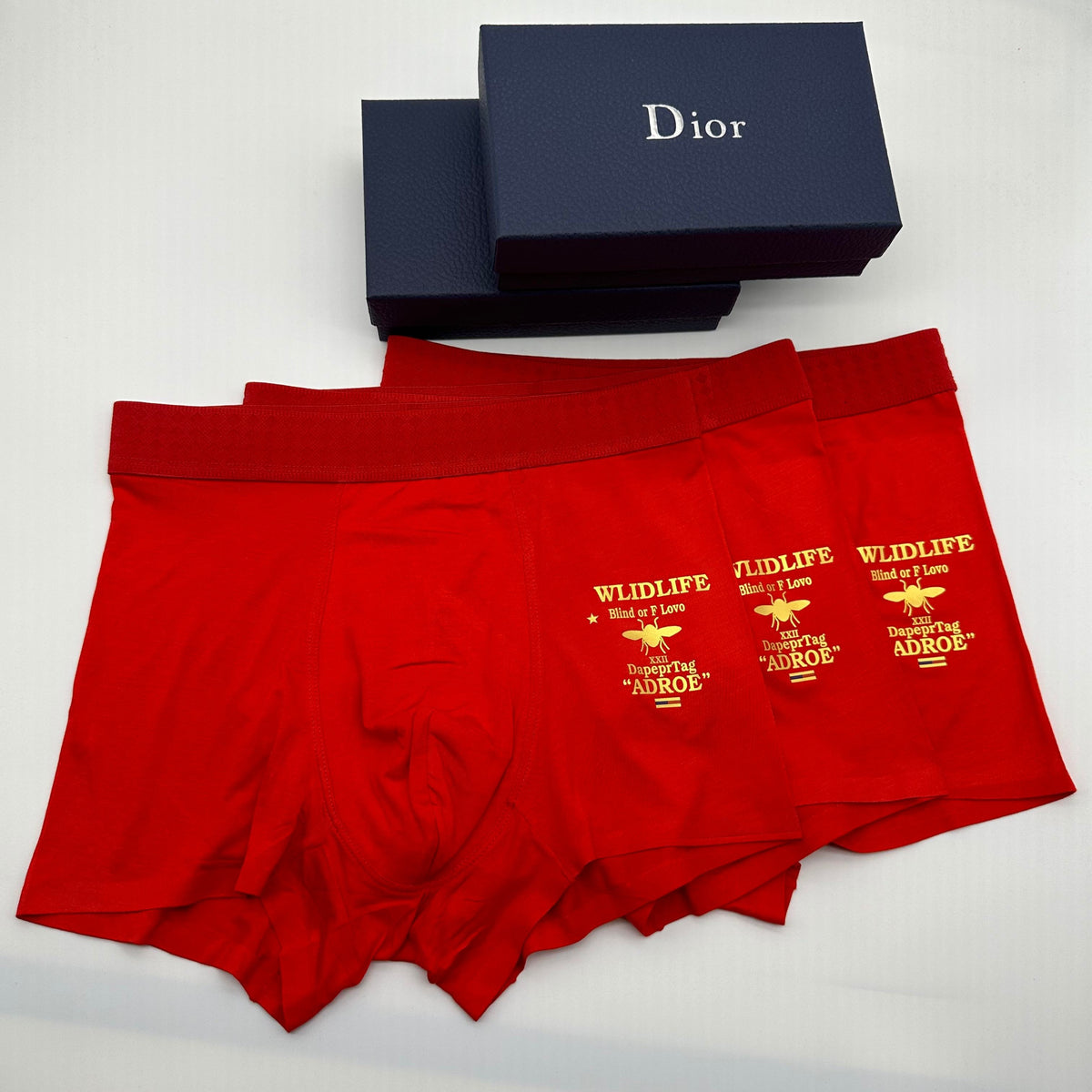 Dior Red Gold Small Text Panel Boxer Briefs, image 6