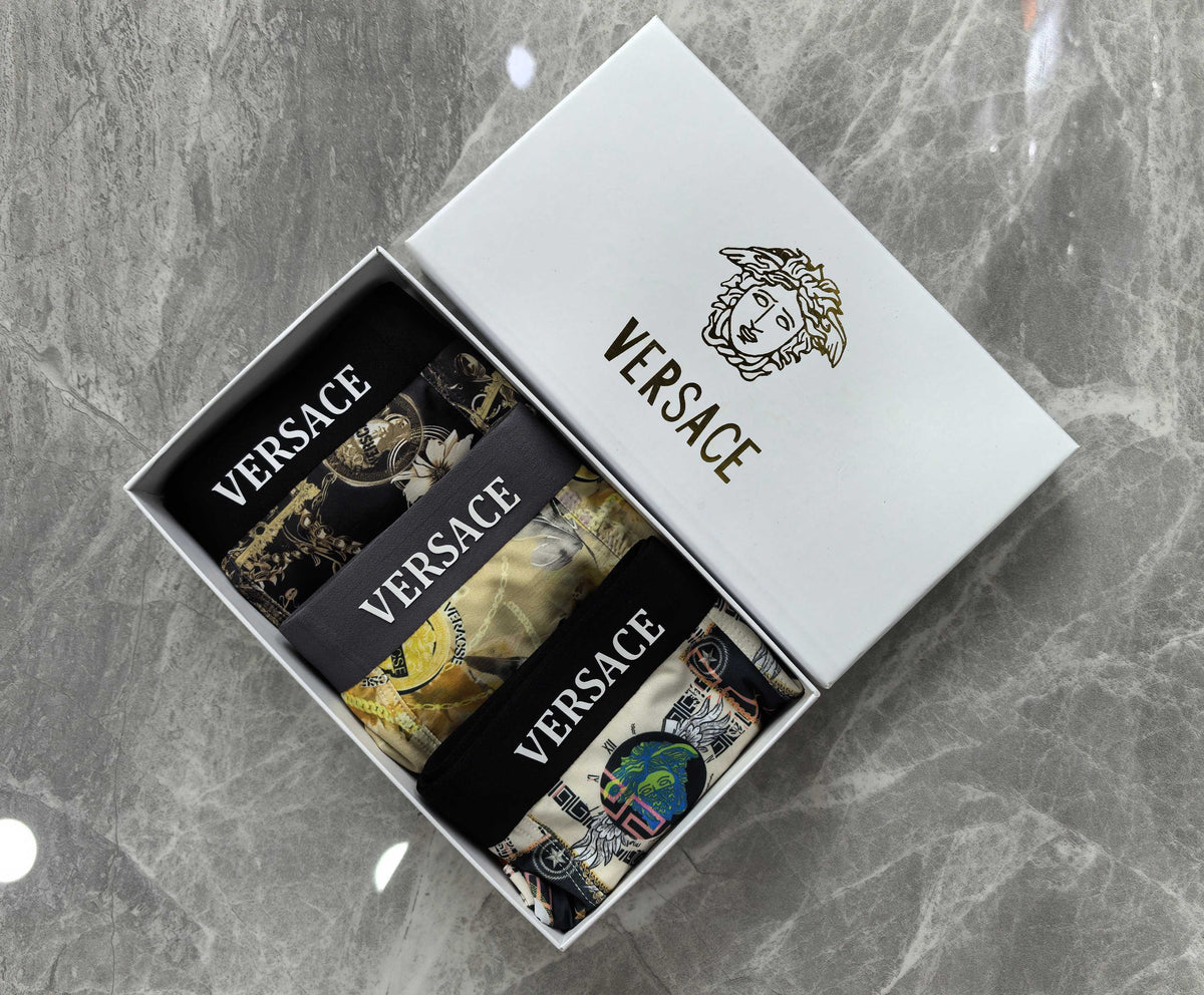 Versace Black Gold Baroque Print Boxer Briefs, image 6