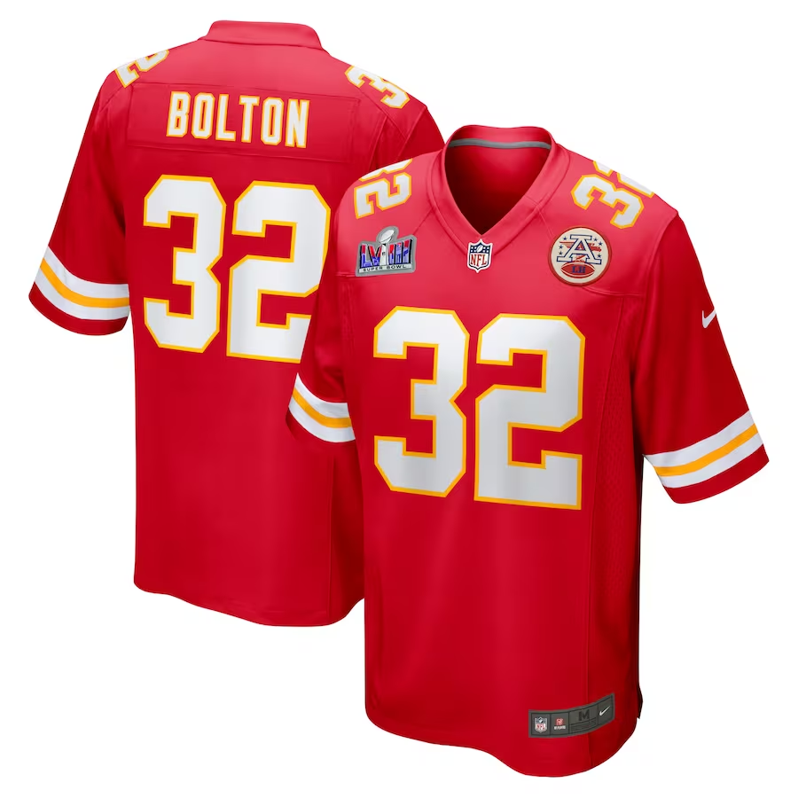 Men's Kansas City Chiefs Nick Bolton #32 Red Super Bowl LVIII Game Jerseys