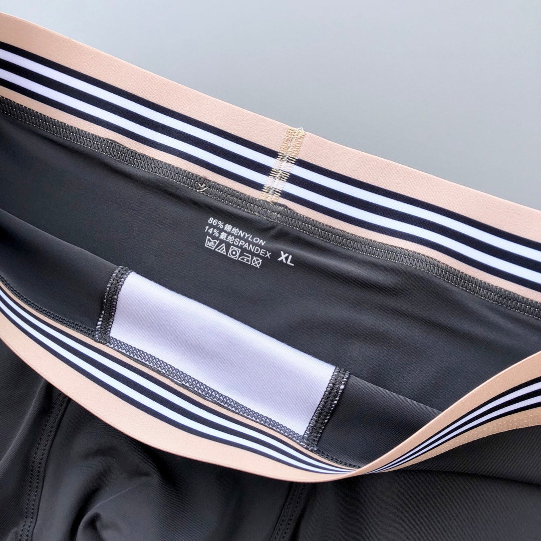Burberry Red Navy Grey Fine Stripe Waist Boxer Briefs, image 9