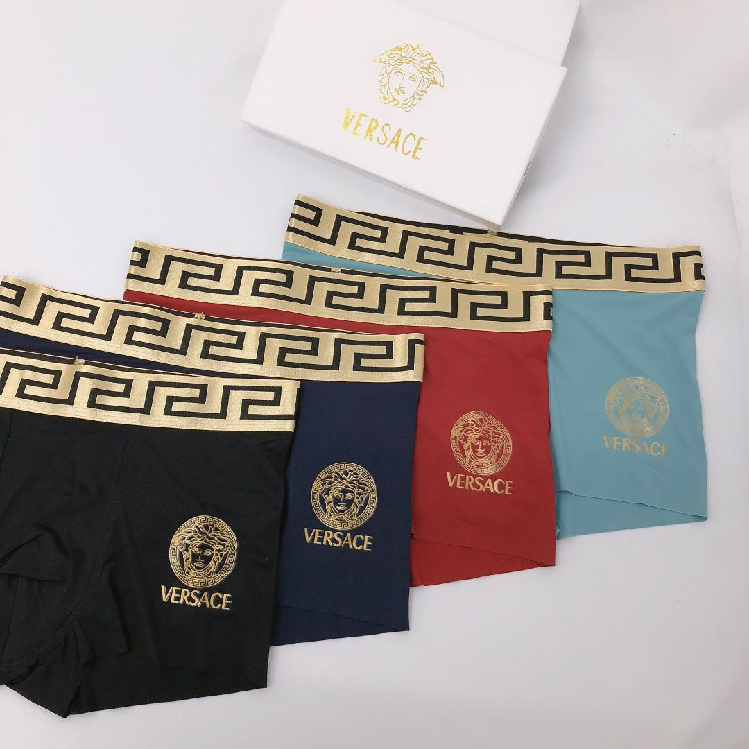 Versace Black Blue Red Gold Key Waist Boxer Briefs, image 9