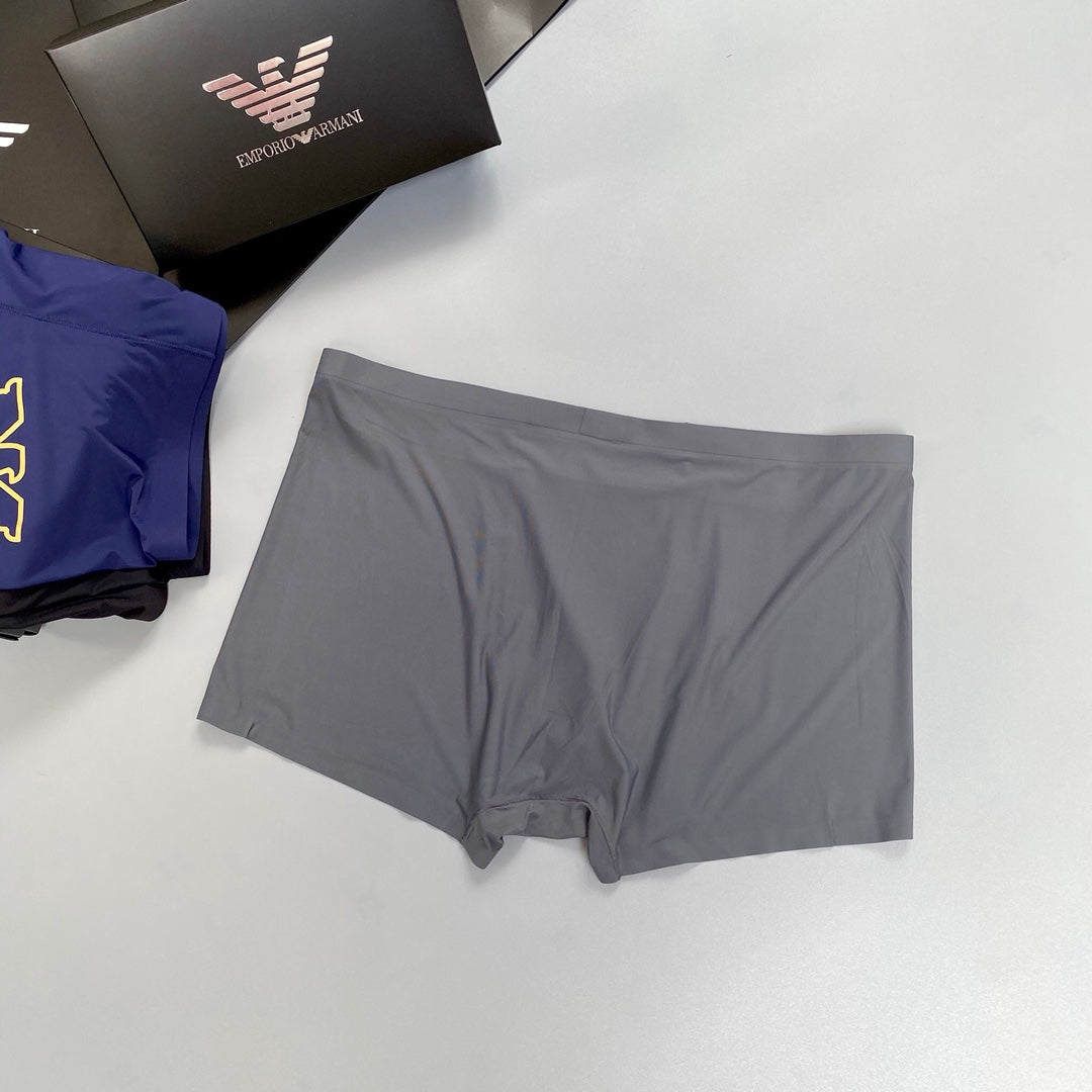 Emporio Armani Blue Grey Large Outline Wing Boxer Briefs, image 9