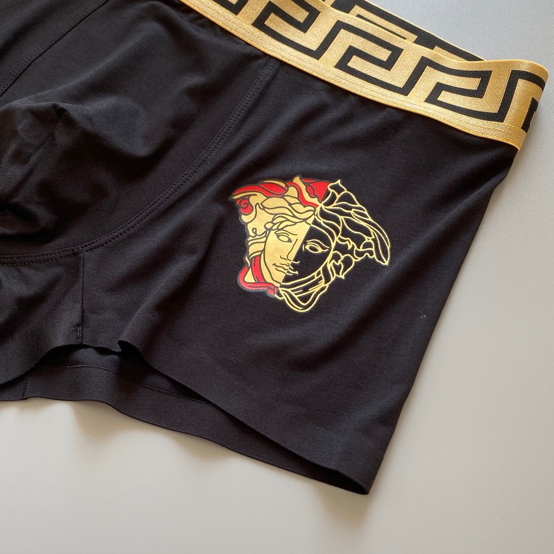 Versace Black Gold Key and Face Motifs Boxer Briefs, image 9
