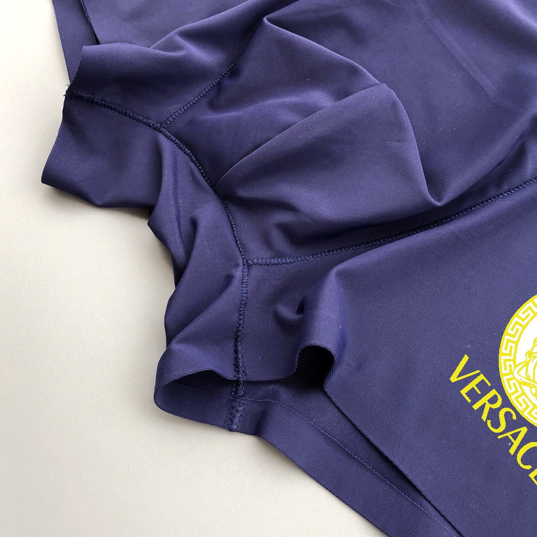 Versace White Navy Yellow Round Face Boxer Briefs, image 7