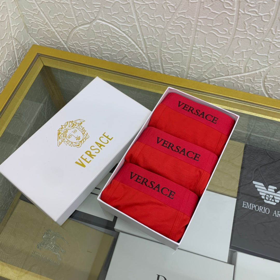 Versace Red Small Round Face Boxer Briefs, image 6