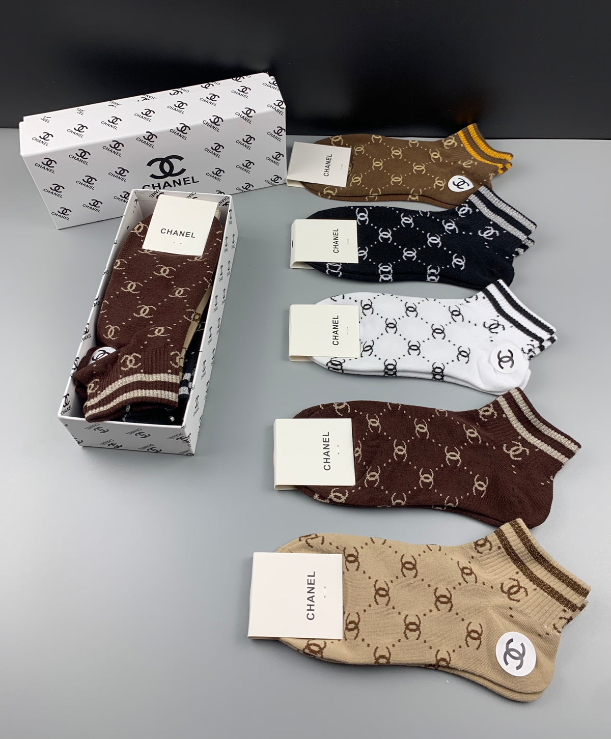 CHANEL Warm Geometric Short Socks, gallery image 9