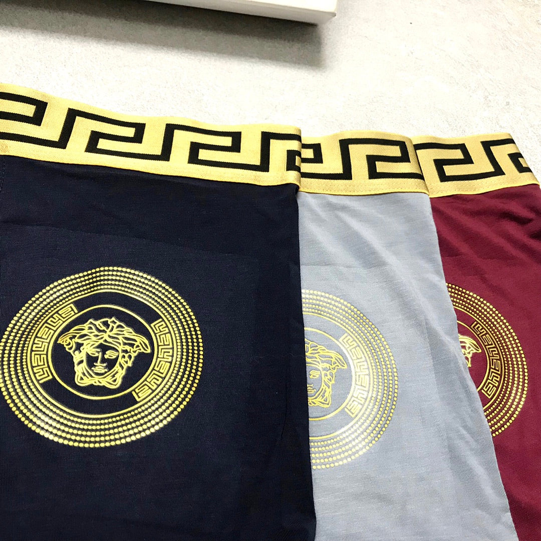 Versace Black Grey Burgundy Gold Face Boxer Briefs, image 9