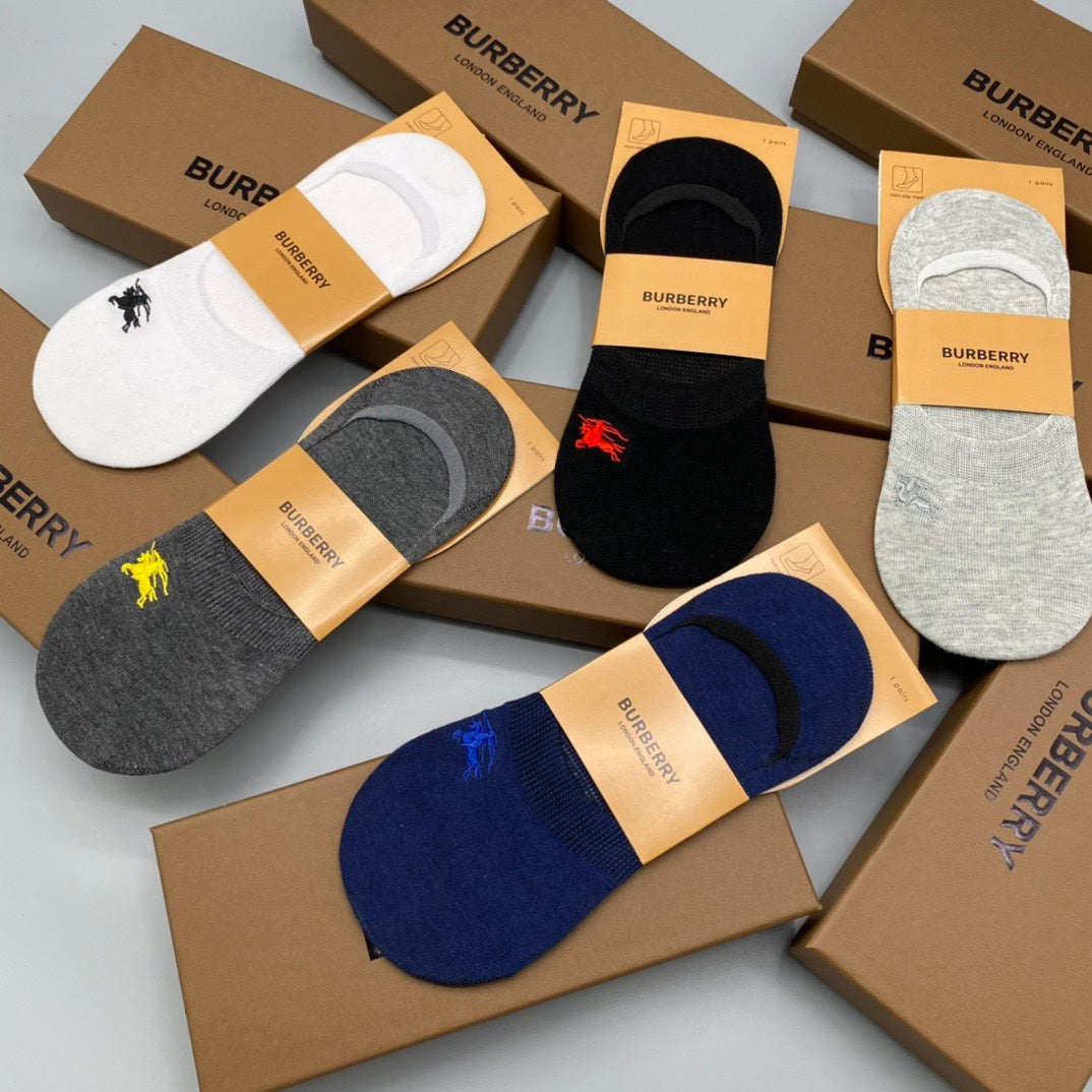 Burberry Neutral Packaged Small Coloured Motifs No-Show Socks, image 18