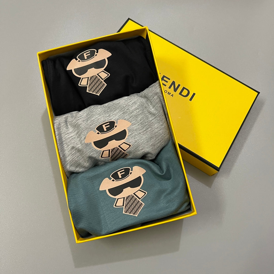 Fendi Green Cream Black Small Face Patch Boxer Briefs, image 9