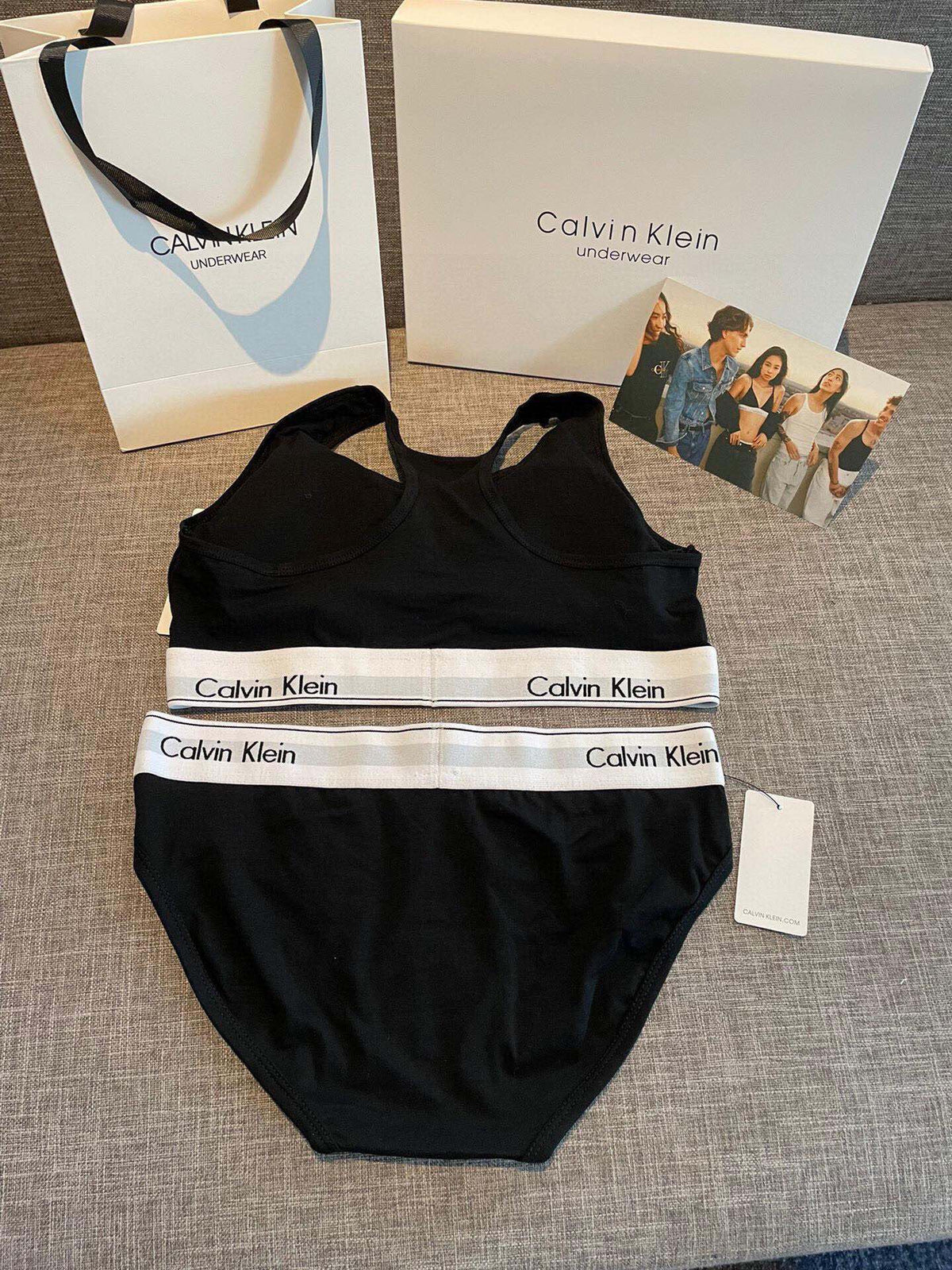 Calvin Klein Black Wide Band Brief Set Bralette and Brief Set, image 9