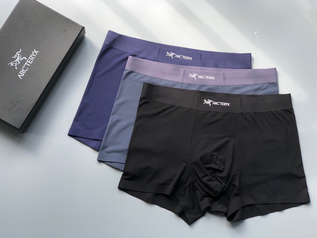 Arc'teryx Boxed Black Grey Lilac Text Waist Boxer Briefs, image 9