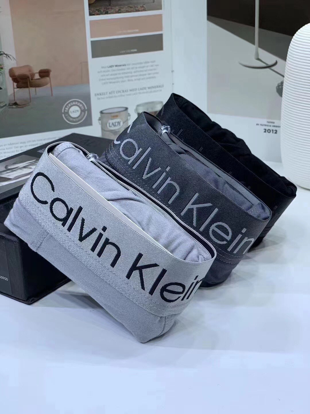 Calvin Klein Grey Extended Stretch Display Boxer Briefs, image 9