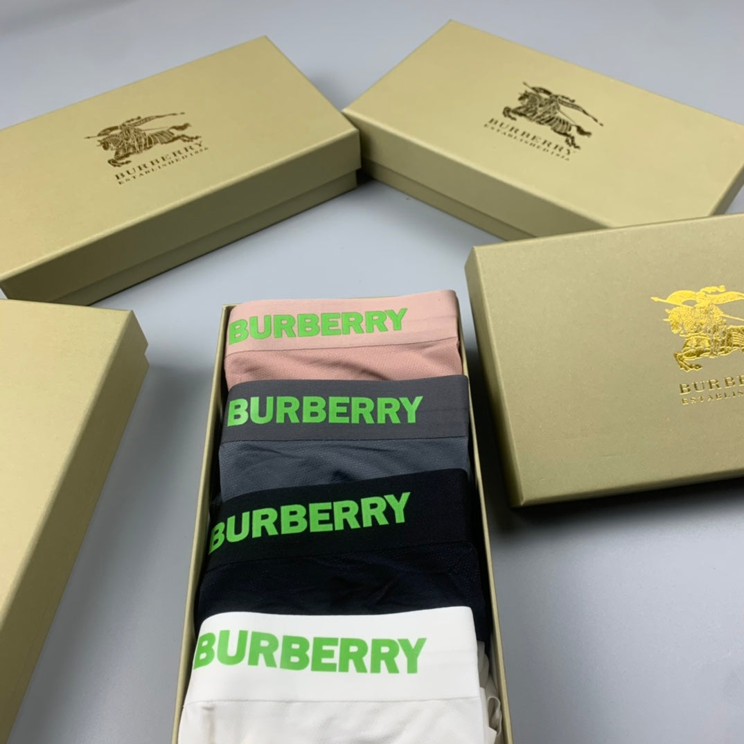 Burberry Grey Neon Green Waist Letters Boxer Briefs, image 9