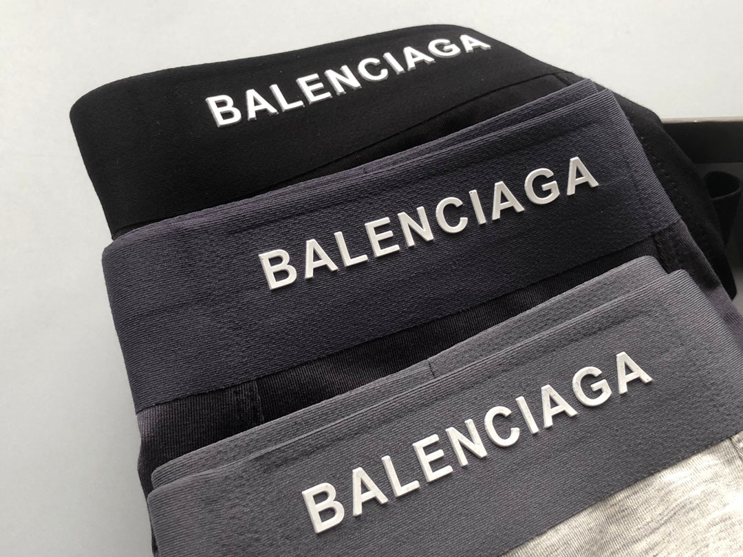 Balenciaga Beige Grey Black Fine Waist Text Boxer Briefs, image 9