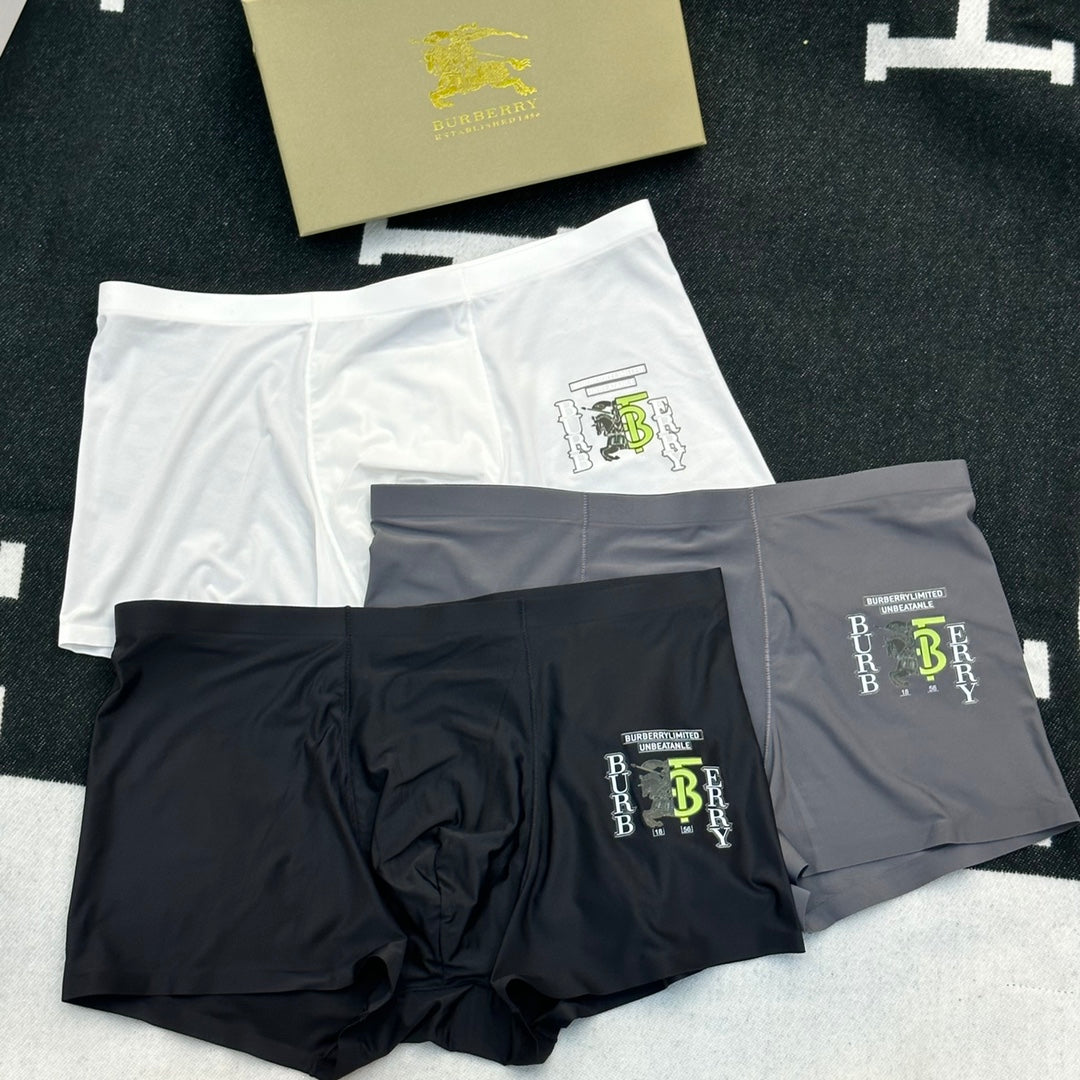 Burberry Boxed Grey Black Yellow Ornamental B Boxer Briefs, image 9