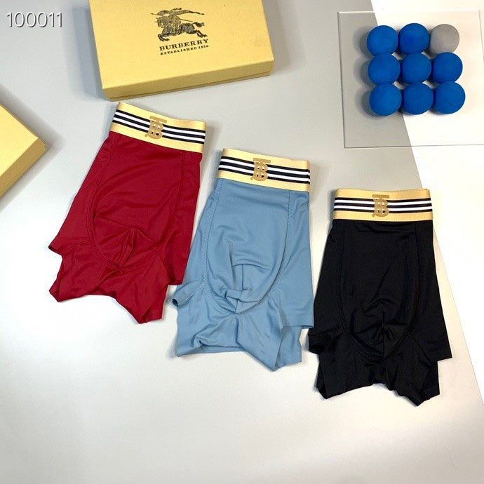 Burberry Blue Red Black Striped Waist Boxer Briefs, image 9