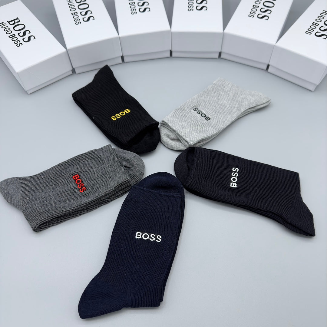 BOSS Neutral Crew Socks with Small Wordmarks, gallery image 9