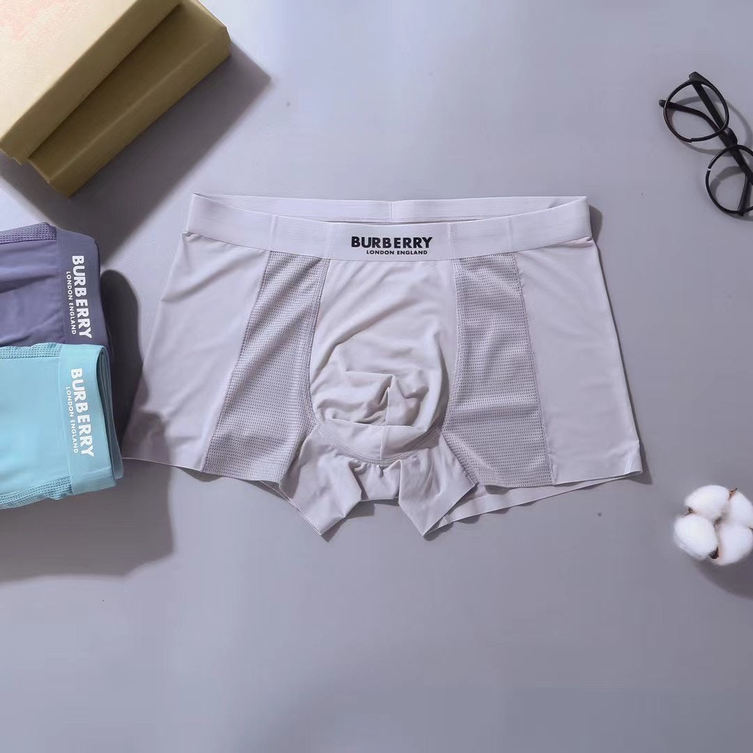 Burberry Lilac Teal Grey Small Waist Text Boxer Briefs, image 9