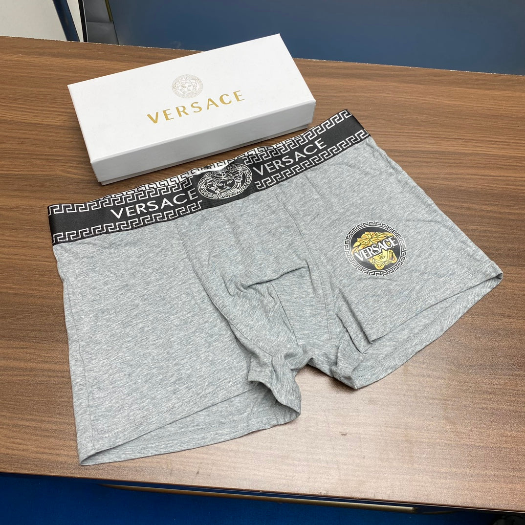 Versace Blue Grey Repeating Pattern Waist Boxer Briefs, image 9