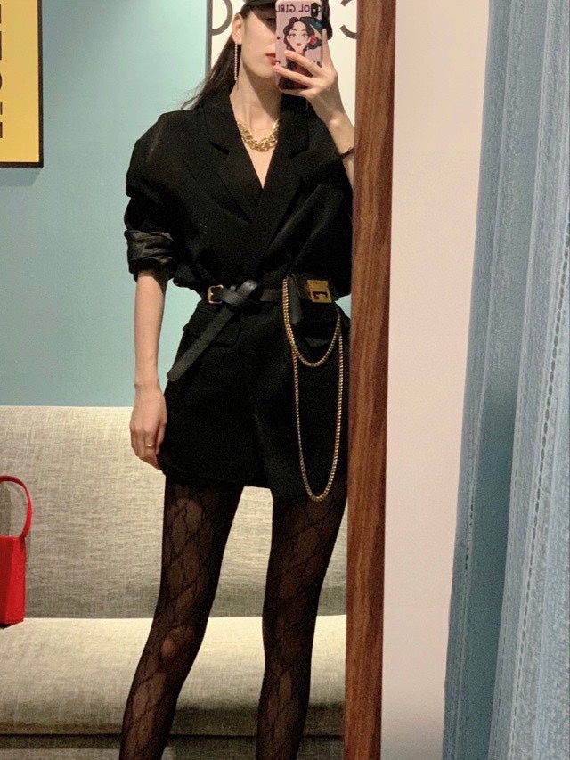 Gucci Black Sheer Pattern Legwear Patterned Tights, image 10