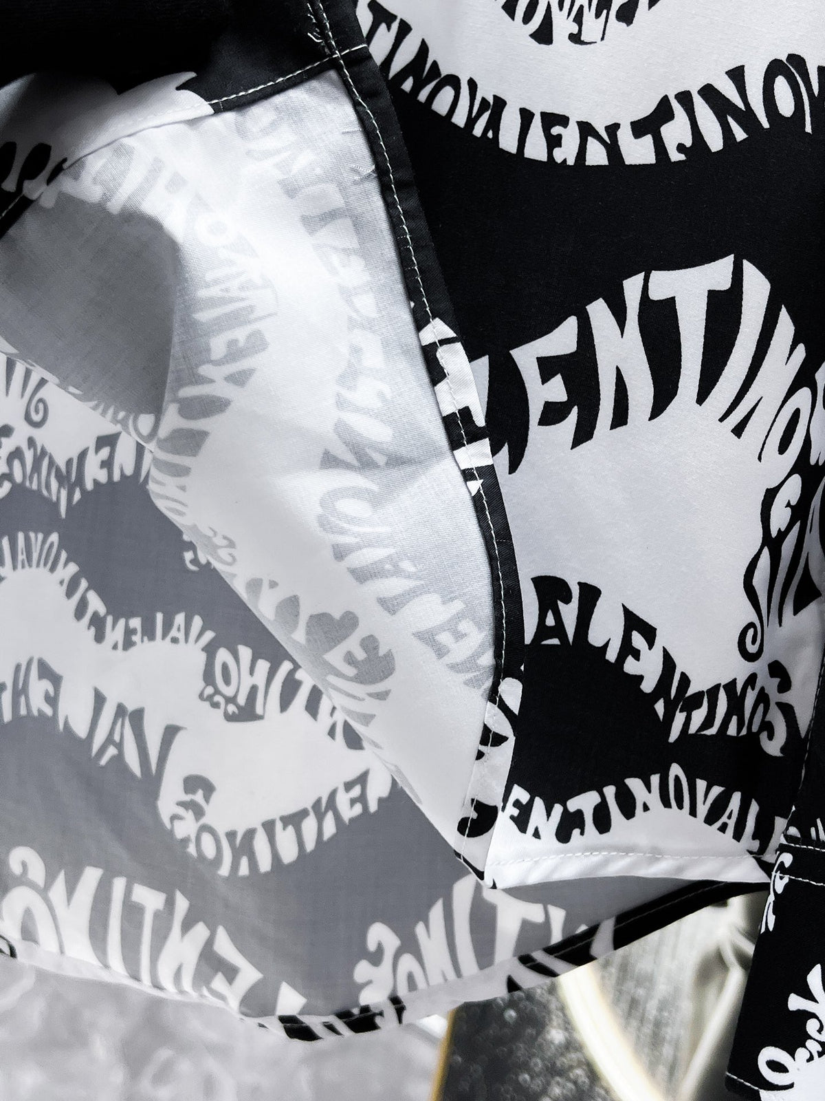 Valentino Long-Sleeve Shirt with Monochrome Wave Print, product gallery image 9