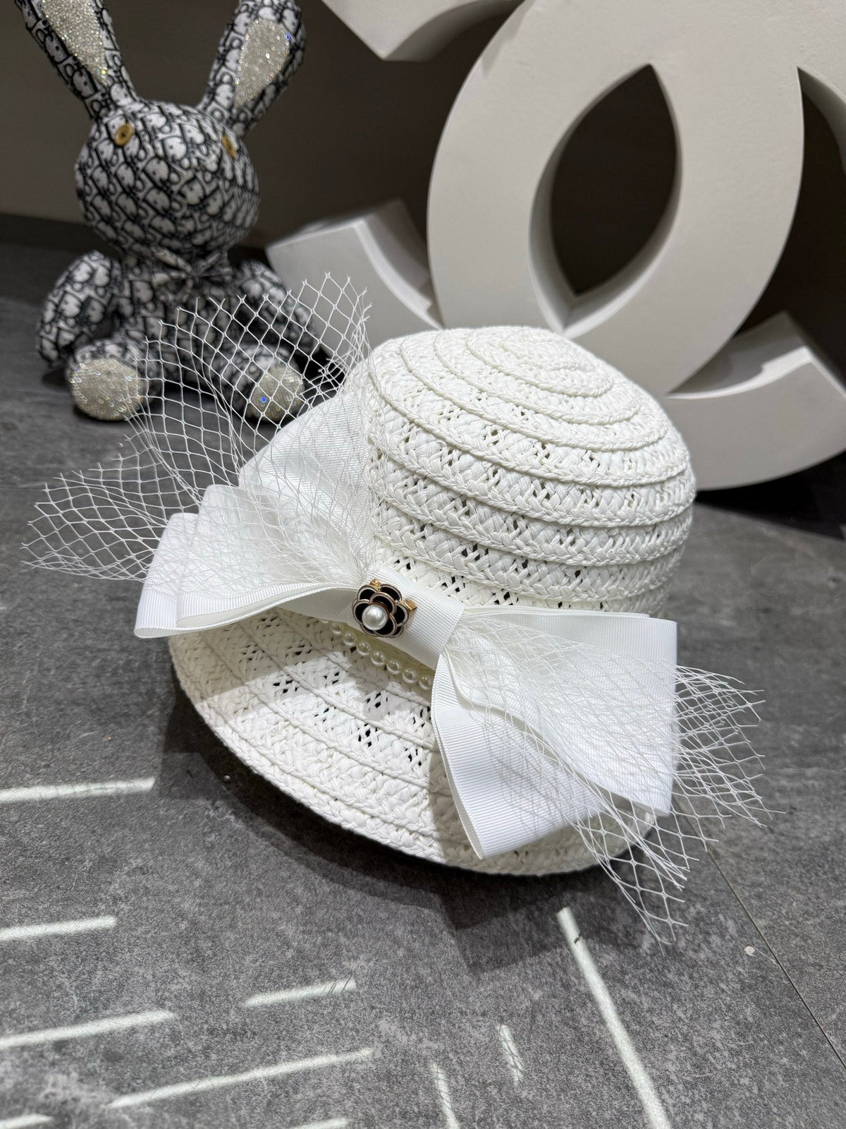 Chanel Woven Open Knit Hat - image 10