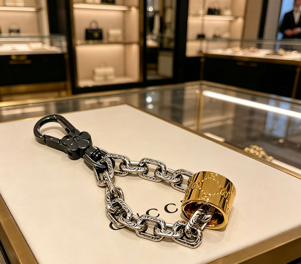 Martin Graham keychain in polished metal-tone – main product view
