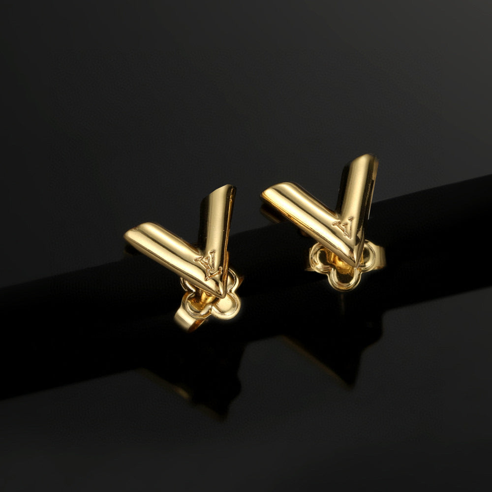 Martin Graham stud earrings in polished metal-tone – main product view