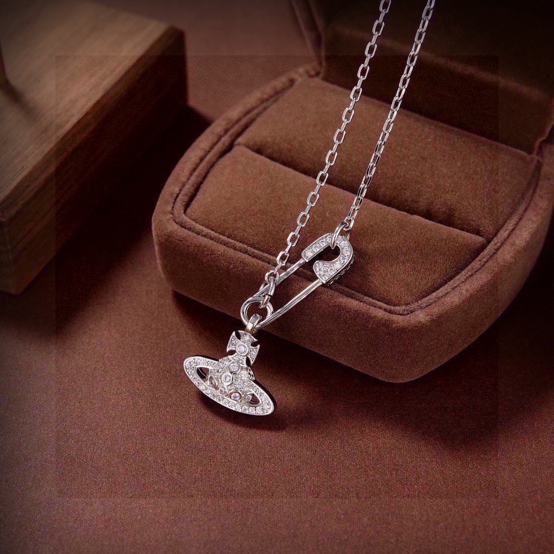 Martin Graham pendant necklace in polished metal-tone – main product view