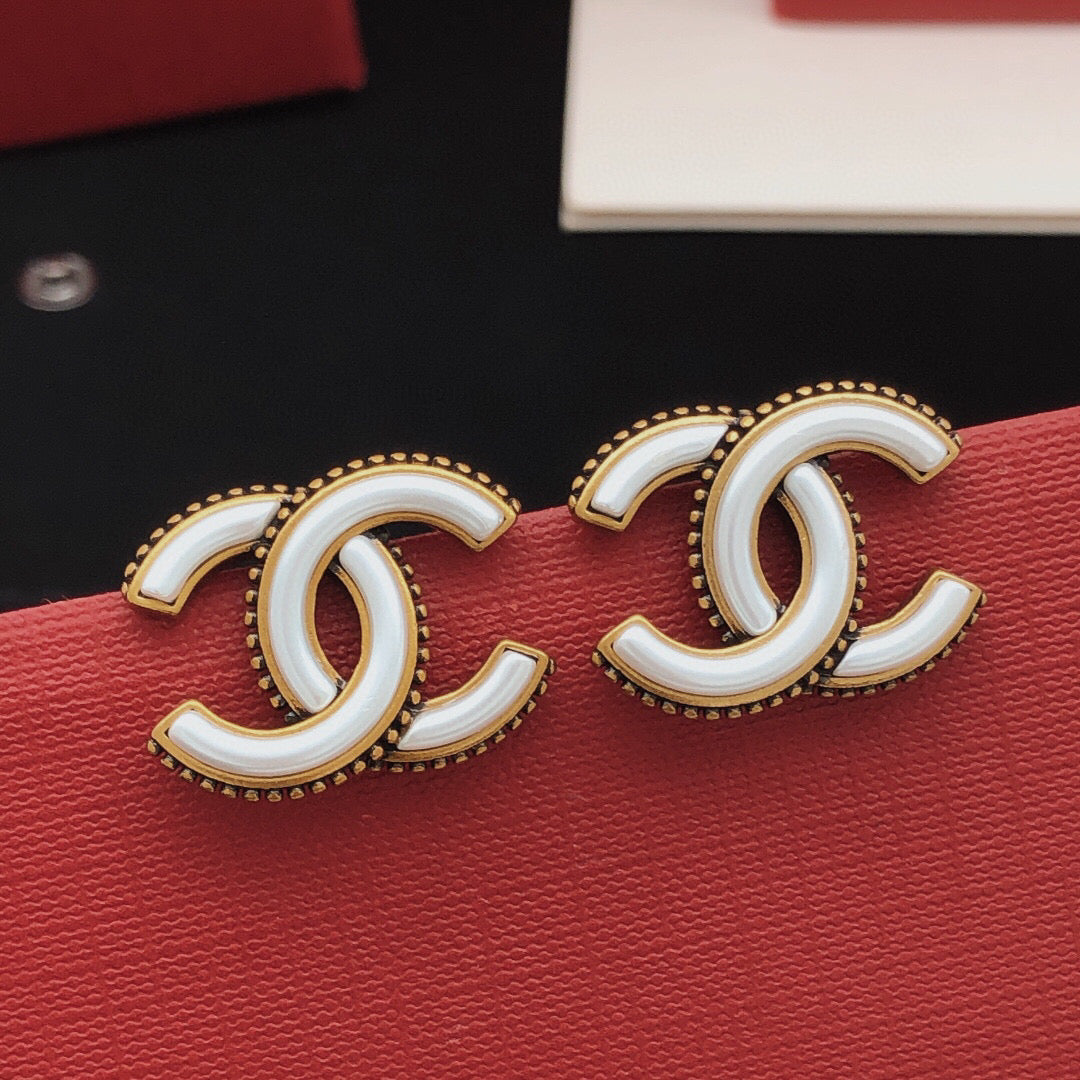 Martin Graham Double-C stud earrings in gold-tone – main product view