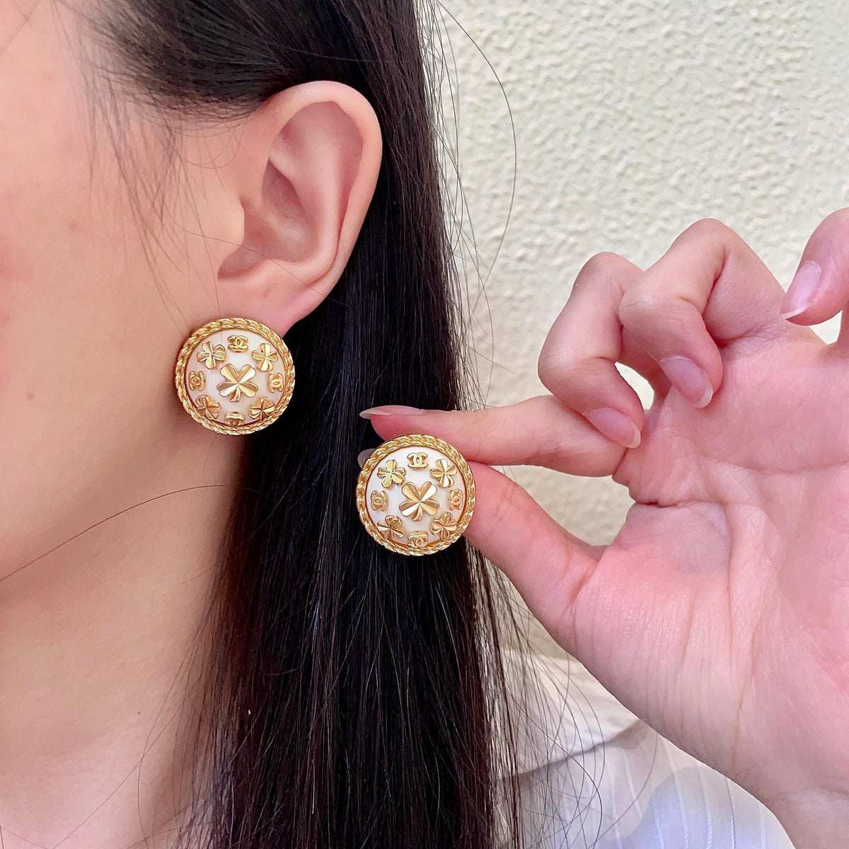 Martin Graham stud earrings in polished metal-tone – main product view