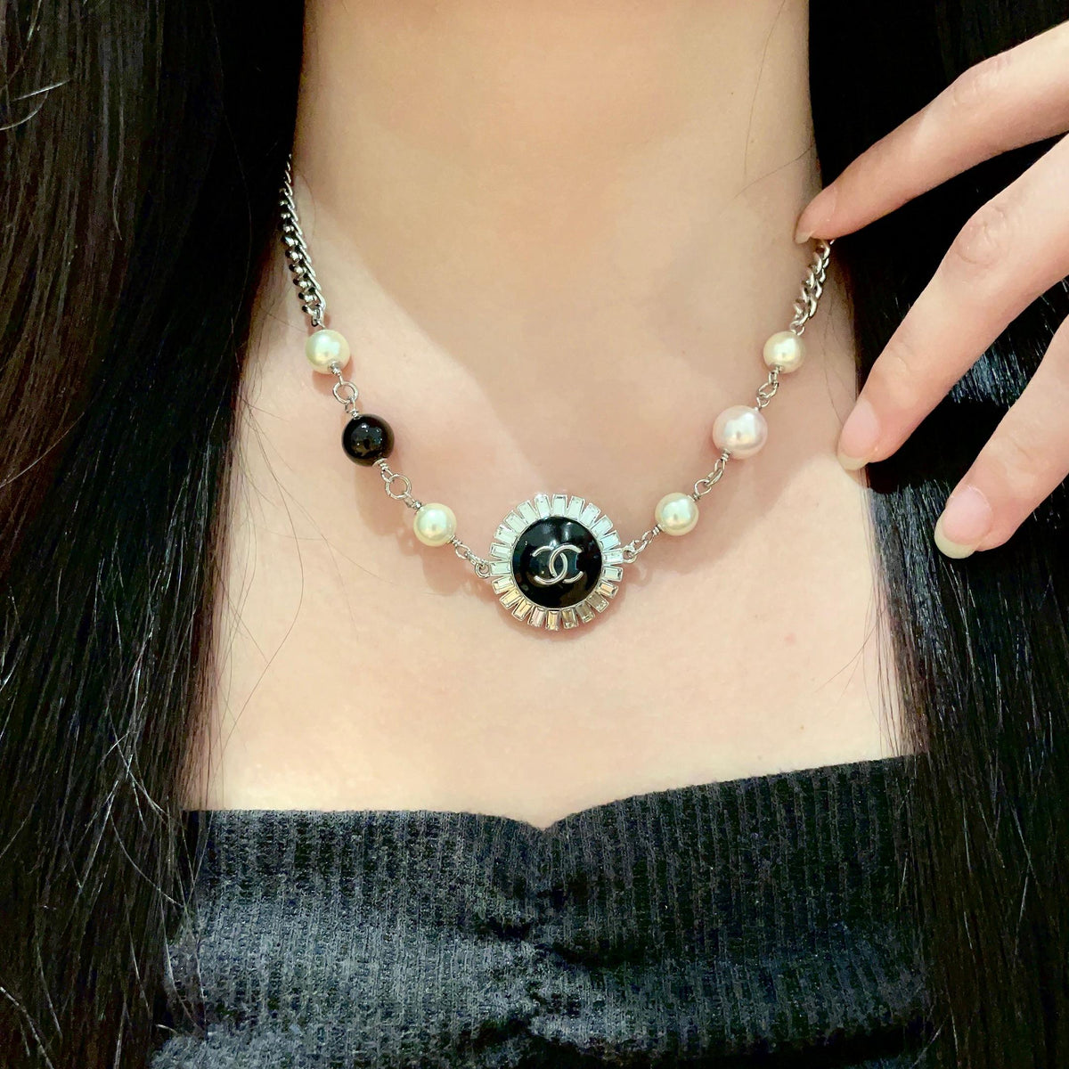 Martin Graham pendant necklace in polished metal-tone – main product view