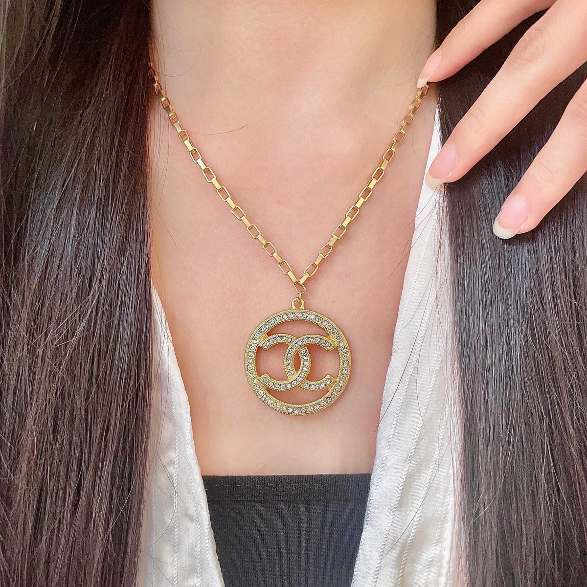 Martin Graham pendant necklace in polished metal-tone – main product view