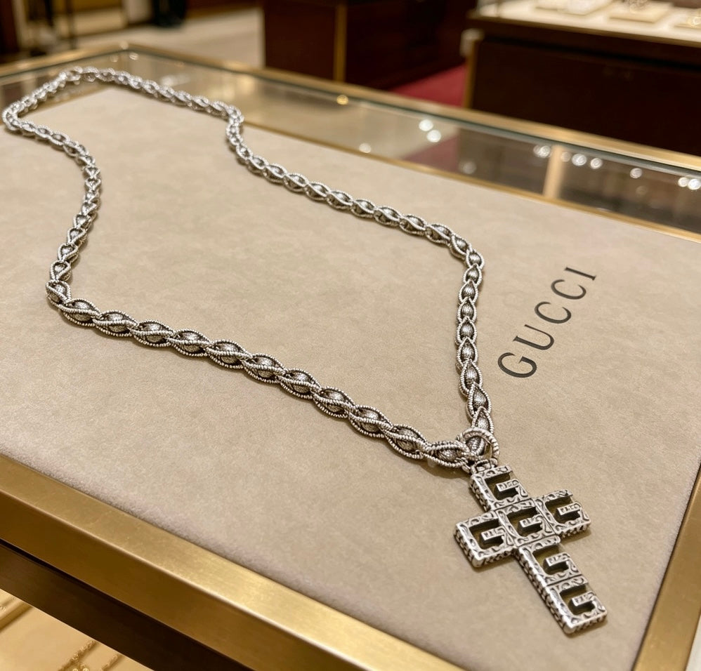 Martin Graham pendant necklace in polished metal-tone – main product view