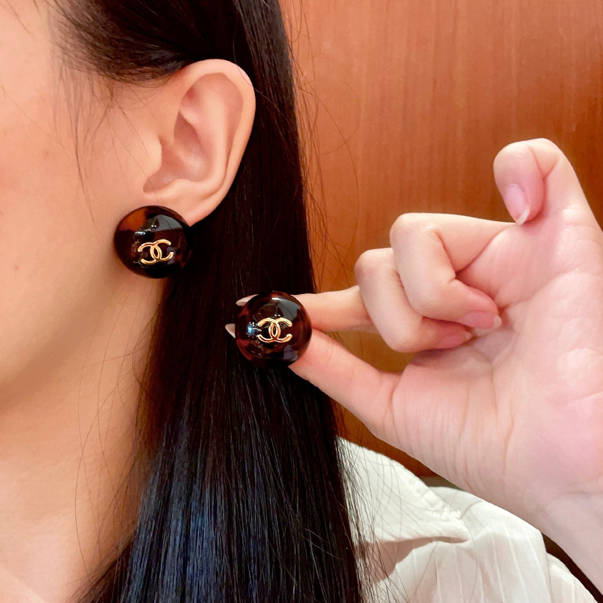 Martin Graham stud earrings in polished metal-tone – main product view
