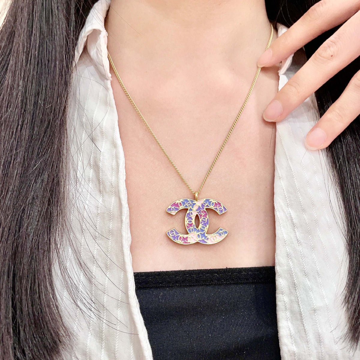Martin Graham pendant necklace in polished metal-tone – main product view