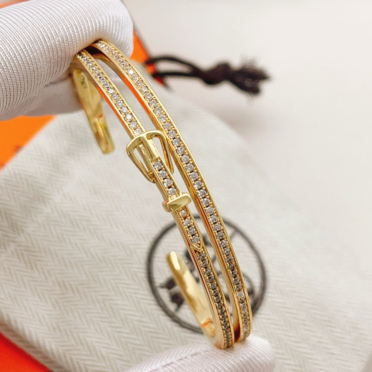 Martin Graham bangle in polished metal-tone – main product view